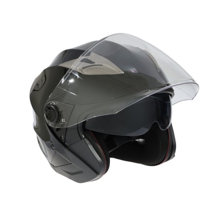 The helmet open with two visors, size L (59-60), model-BLD-708E, black glossy-4