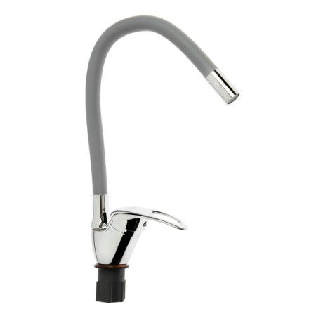 Zein Z2075G kitchen mixer, silicone spout, 40 mm cartridge, brass, gray/chrome-4