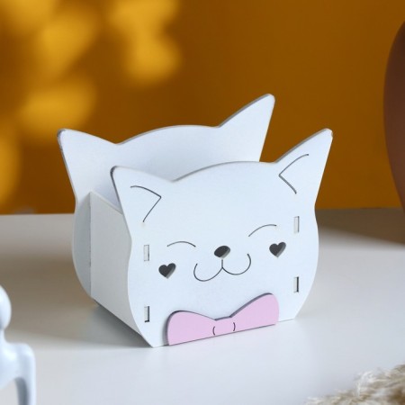 Kashpo wooden "cat" 12x15x7.6 cm mix-1