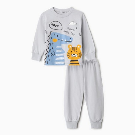 Pajamas for a boy, gray color, height 86 cm