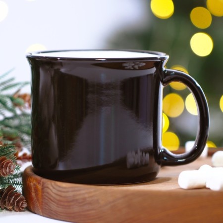 New Year! New Year's ceramic mug "Huge Good luck", 450 ml, black color-3