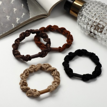 Hair elastic band "Mahrushka Sport" weaving chaos, 5 cm, mix-1