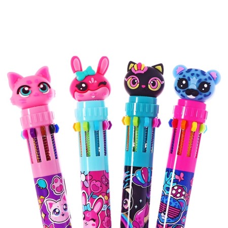 Automatic ballpoint handle, 10 color, barcode on a piece, mix cat-6