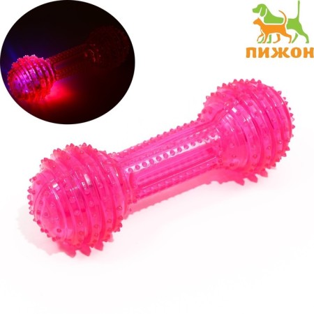 The toy luminous for dogs "Round bone", TPR, 15 cm, pink-1