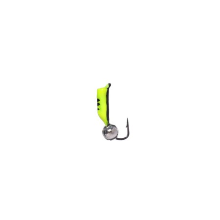Mormyshka column lime, black abdomen + ball silver, weight 0.5 g-1