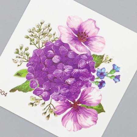 Tattoo on the body color "hydrangea" 6x6 cm-2