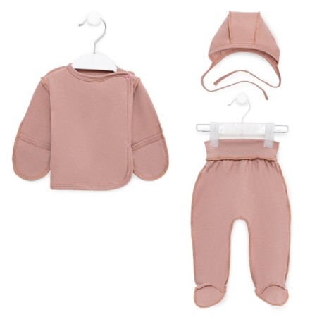 Kit for newborns, beige-pink color, height 62 cm