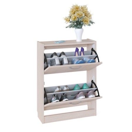 Shoe cabinet, 600 × 220 × 800 mm, white oak color-1