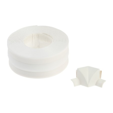Border tape 4walls, white, with 2 corners and 2 plugs, 38 mm x 3.35 m