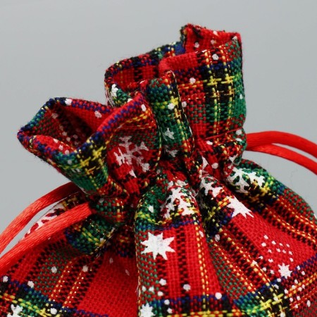 Bag gift canvas "New Year stories", snowflakes, 10 x 12 cm +/- 1.5 cm, New Year-2