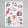 New Year sticker interior color "Santa Claus with animals" 30x40 cm