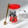Glass mug with a spoon and lid "Raccoon", 470 ml