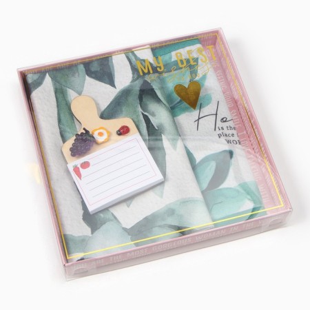 Gift "Home" towel 40x73cm, 19x19cm sever-8