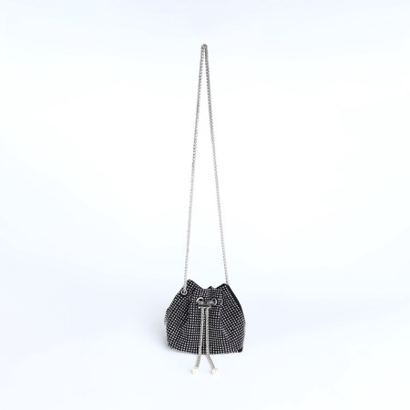 Female bag on a puff, silver color