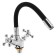 Accoona A9871F kitchen, two -wound, silicone spout, silumin, black/chrome