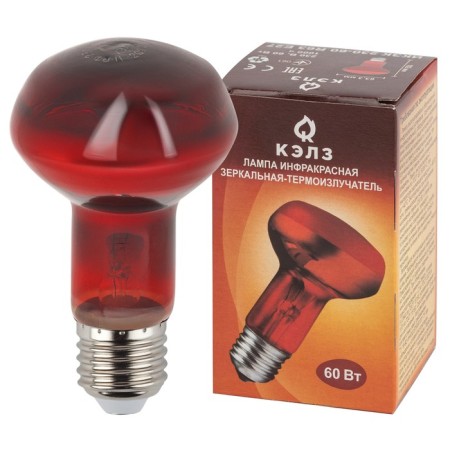 Infrared lamp for heating animals, era, IKZK 230-60 R63, E27, 60 watts-5