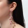 Hanging earrings with rhinestones "Listopad", white-pink color in silver, 9 cm