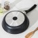 Pan, d = 24 cm, plastic handle, glass cover, anti -stick coating, dark marble color