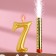 Set a candle for a cake digit 7 giant, gold, with a fountain, 9.5 cm
