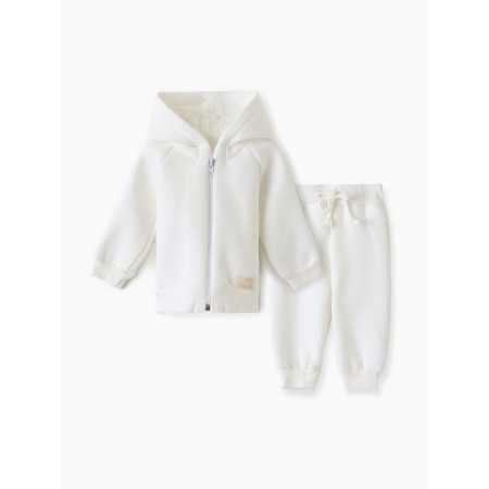 Costume (sweatshirt and trousers) I, Basic Line, height 74-80 cm, milk color-3