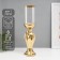 Ceramics candlestick, glass for 1 candle "Versailles" d = 7.5 cm gold 9.5x9.5x38.5 cm