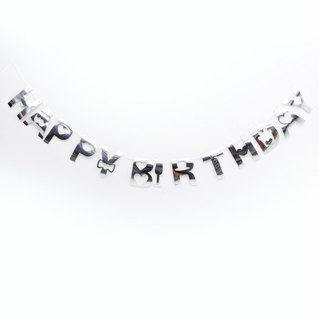 Garland "Happy Birthday", silver color-1