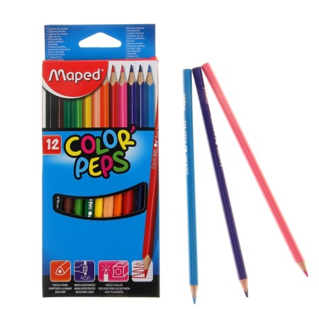 Three -sided pencils 12 colors, Maped Color Peps, euro suspension