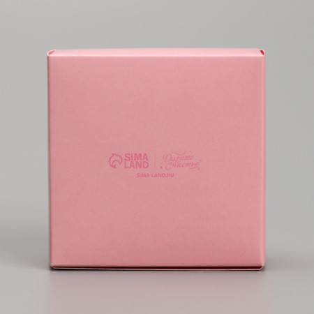 Gift box for jewelry double -sided, packaging, "pink", 7.5 x 7.5 x 3 cm-5