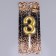 Candle in the Cake "European", number "3", 6 cm, gold