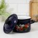 Cylindrical pan, 2 l, metal cover, induction, dree mix, blue color