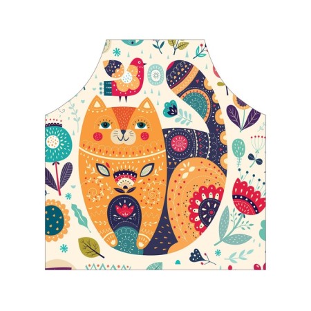 Apron kitchen with a photoprint "painted cat", adjustable, size OS-2