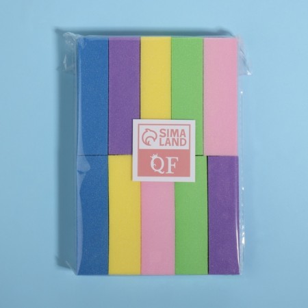 Batf sandpaper for nails, four -sided, 9.3 × 2.5 × 2.5 cm, packing 10 pcs in a bag, color mix-7