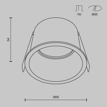 The built-in lamp Technical DL049-01W, 1x50W, 6.8x6.8x5.4 cm, GU10, white color-1