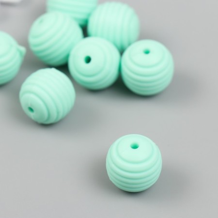 Busina silicone "Round with a beam" Mint-green d = 1.5 cm