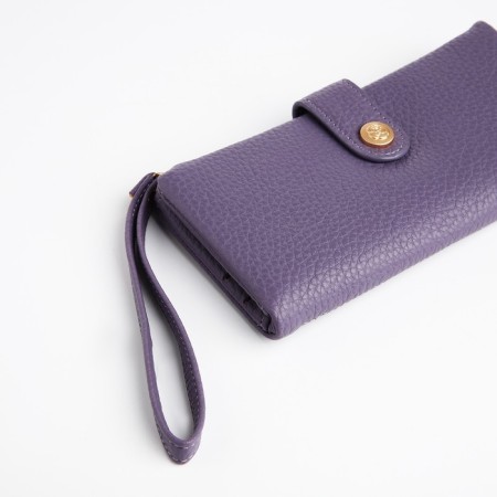 Women's wallet on the button, purple color-2