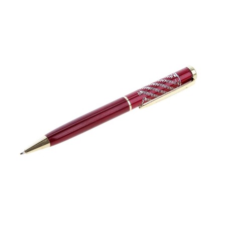 Gift handle, ballpoint, in a plastic case, rotary, "Francis", burgundy with golden inserts-3