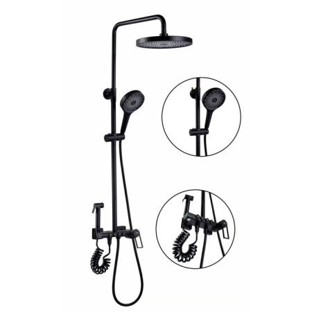 The shower system Fashun A2483-7, stand, hygienic and hand watering can, brass, black-1
