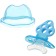 Silicone teether "for the front teeth", blue, with a cap of crumb I