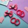 Sofia hair set (4 elastic bands, 2 clamps) Bow's bow, pink