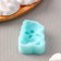 Silicone form "Bear with Heart", 5.9 × 3.6 × 1.5 cm, turquoise color