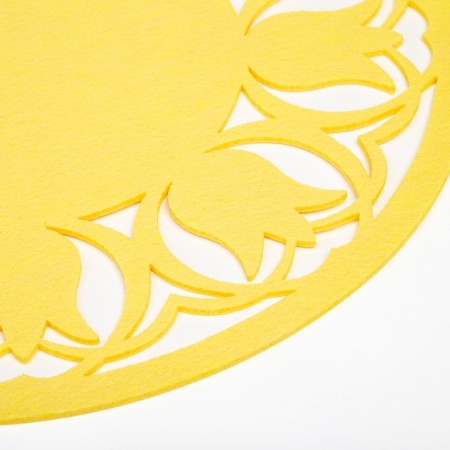 Napkin Decorative shade "Tulips" Color yellow, D 30 cm, 100% p/e, felt-2