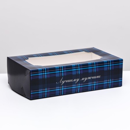 Folding box with a window for a marshmallow "best man", 25 x 15 x 7 cm