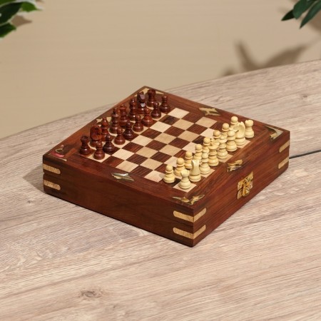 Folding chess, board 20x20 cm, shisham tree