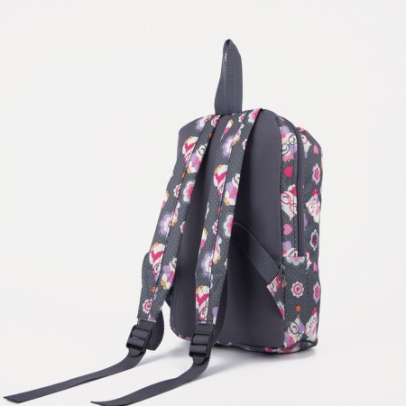 Baby backpack on lightning, 2 external pockets, gray color-1