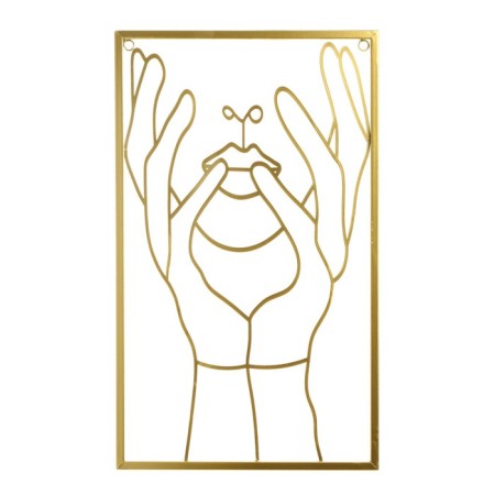 Panel Interior Metal "Face and Hands" Gold 1x30x50 cm-1