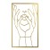 Panel Interior Metal "Face and Hands" Gold 1x30x50 cm