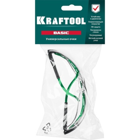 Protective glasses Kraftool Basic 110317, open type, anti -recovery, transparent-1