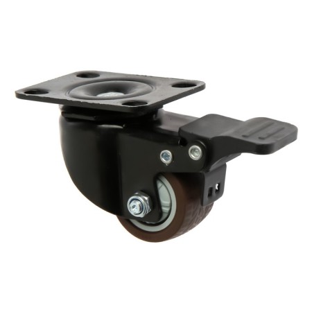 Furniture wheel Cappio d = 40, on the site, with a stop, rotary, tpr coating