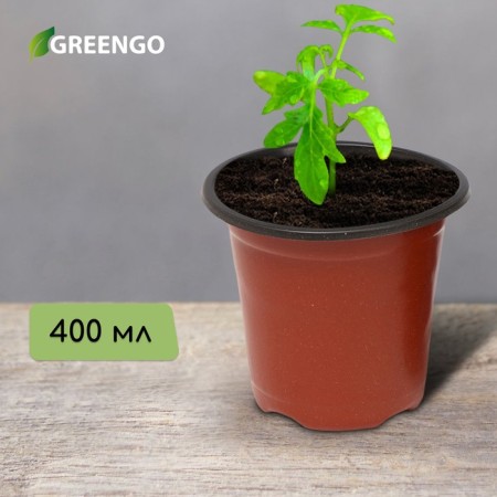Pot for seedlings, 400 ml, D = 9.6, h = 8.5 cm, Greengo