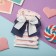 Hair set "Baby" 5 pcs (1 clamp, 4 elastic bands) white blue